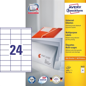 Avery ILC Universal Label 70 x 35 mm, 2400 kpl.